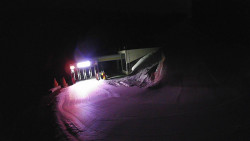 Modrá sjezdovka - dojezd k lanové dráze