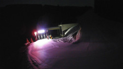 Modrá sjezdovka - dojezd k lanové dráze