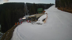 Modrá sjezdovka - dojezd k lanové dráze