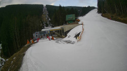 Modrá sjezdovka - dojezd k lanové dráze