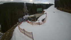 Modrá sjezdovka - dojezd k lanové dráze