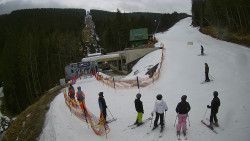 Modrá sjezdovka - dojezd k lanové dráze