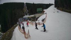 Modrá sjezdovka - dojezd k lanové dráze