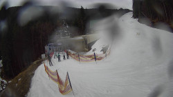 Modrá sjezdovka - dojezd k lanové dráze