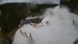 Modrá sjezdovka - dojezd k lanové dráze