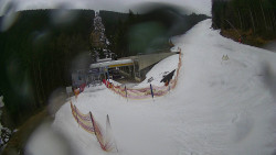 Modrá sjezdovka - dojezd k lanové dráze