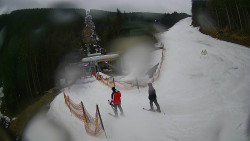 Modrá sjezdovka - dojezd k lanové dráze