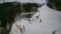 Modrá sjezdovka - dojezd k lanové dráze