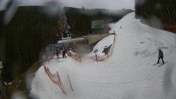 Modrá sjezdovka - dojezd k lanové dráze