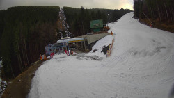 Modrá sjezdovka - dojezd k lanové dráze