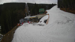 Modrá sjezdovka - dojezd k lanové dráze