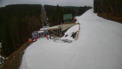 Modrá sjezdovka - dojezd k lanové dráze