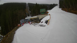 Modrá sjezdovka - dojezd k lanové dráze