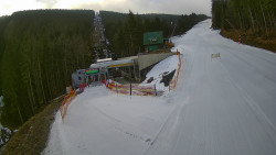 Modrá sjezdovka - dojezd k lanové dráze