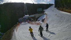 Modrá sjezdovka - dojezd k lanové dráze