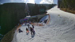 Modrá sjezdovka - dojezd k lanové dráze