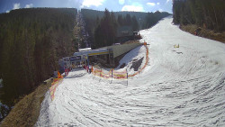 Modrá sjezdovka - dojezd k lanové dráze