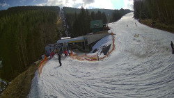 Modrá sjezdovka - dojezd k lanové dráze