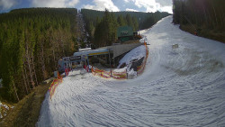 Modrá sjezdovka - dojezd k lanové dráze