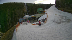 Modrá sjezdovka - dojezd k lanové dráze