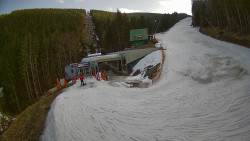 Modrá sjezdovka - dojezd k lanové dráze