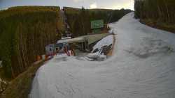 Modrá sjezdovka - dojezd k lanové dráze