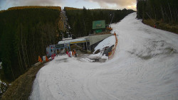 Modrá sjezdovka - dojezd k lanové dráze