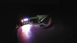 Modrá sjezdovka - dojezd k lanové dráze