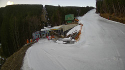 Modrá sjezdovka - dojezd k lanové dráze