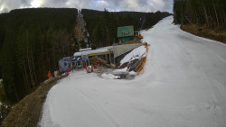 Modrá sjezdovka - dojezd k lanové dráze