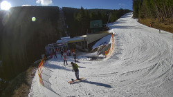 Modrá sjezdovka - dojezd k lanové dráze