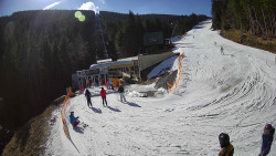 Modrá sjezdovka - dojezd k lanové dráze