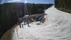 Modrá sjezdovka - dojezd k lanové dráze