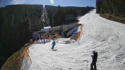 Modrá sjezdovka - dojezd k lanové dráze