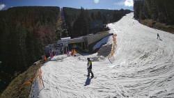 Modrá sjezdovka - dojezd k lanové dráze