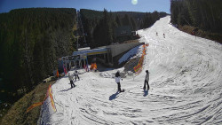 Modrá sjezdovka - dojezd k lanové dráze