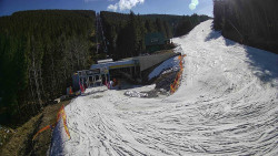 Modrá sjezdovka - dojezd k lanové dráze