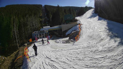 Modrá sjezdovka - dojezd k lanové dráze