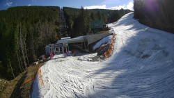 Modrá sjezdovka - dojezd k lanové dráze