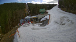 Modrá sjezdovka - dojezd k lanové dráze