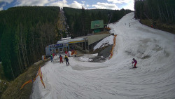 Modrá sjezdovka - dojezd k lanové dráze