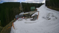 Modrá sjezdovka - dojezd k lanové dráze