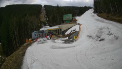 Modrá sjezdovka - dojezd k lanové dráze