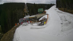 Modrá sjezdovka - dojezd k lanové dráze