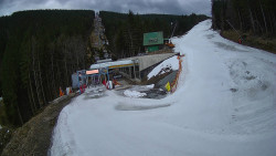 Modrá sjezdovka - dojezd k lanové dráze