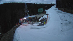 Modrá sjezdovka - dojezd k lanové dráze