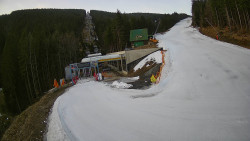 Modrá sjezdovka - dojezd k lanové dráze