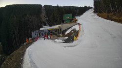 Modrá sjezdovka - dojezd k lanové dráze