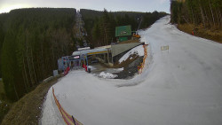 Modrá sjezdovka - dojezd k lanové dráze