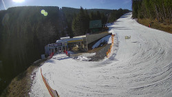 Modrá sjezdovka - dojezd k lanové dráze